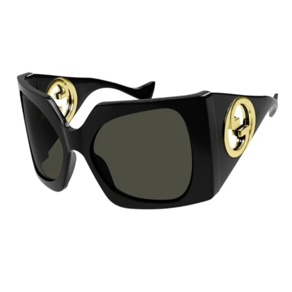 NEW GUCCI GG1255S 001 BLACK OVERSIZED SUNGLASSES GUCCI GG 1255 S - Picture 1 of 4